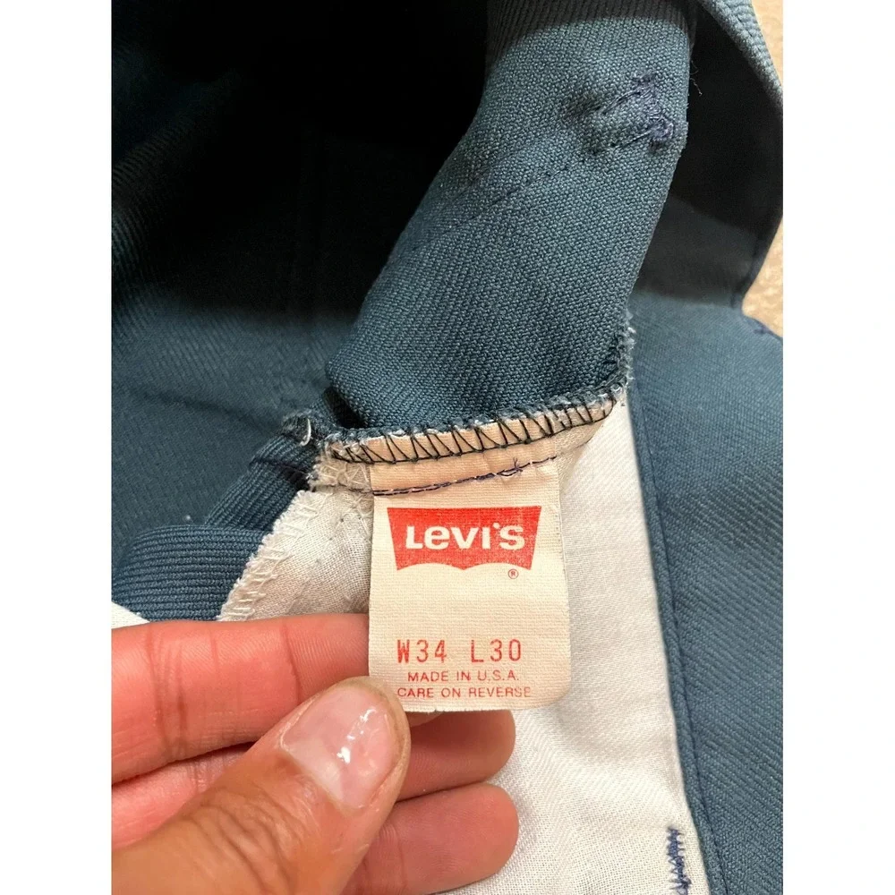 Vintage Levi's Chino Pants Mens 34x30 Teal‎ Mid Rise Bootcut Leg Western Casual
